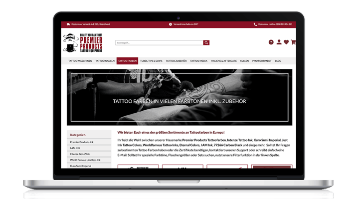 Shop für Tattoozubehör - vorher